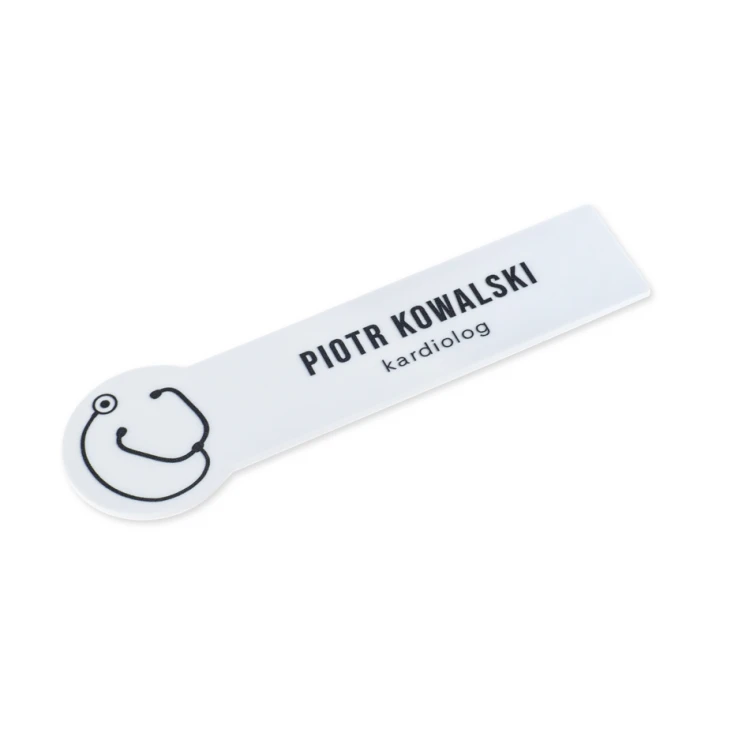 Identyfikator z nadrukiem UV - tworzywo HIPS - wym. 90x27mm - ID125