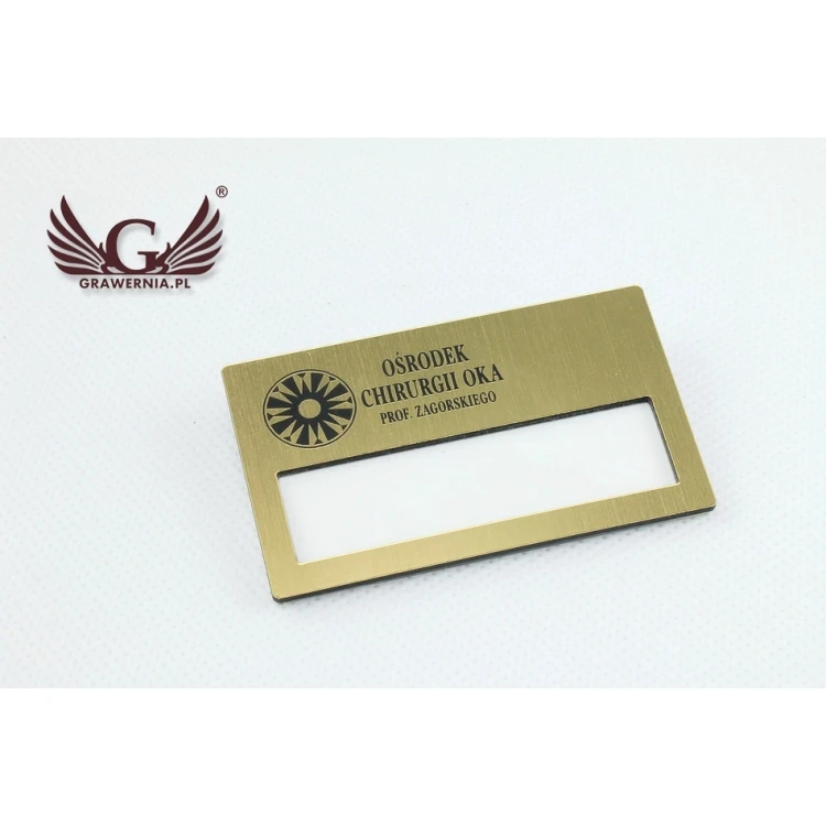 Identyfikator z okienkiem - Gold B - ID020