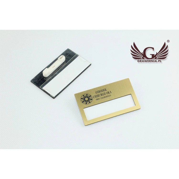 Identyfikator z okienkiem - Gold B - ID020