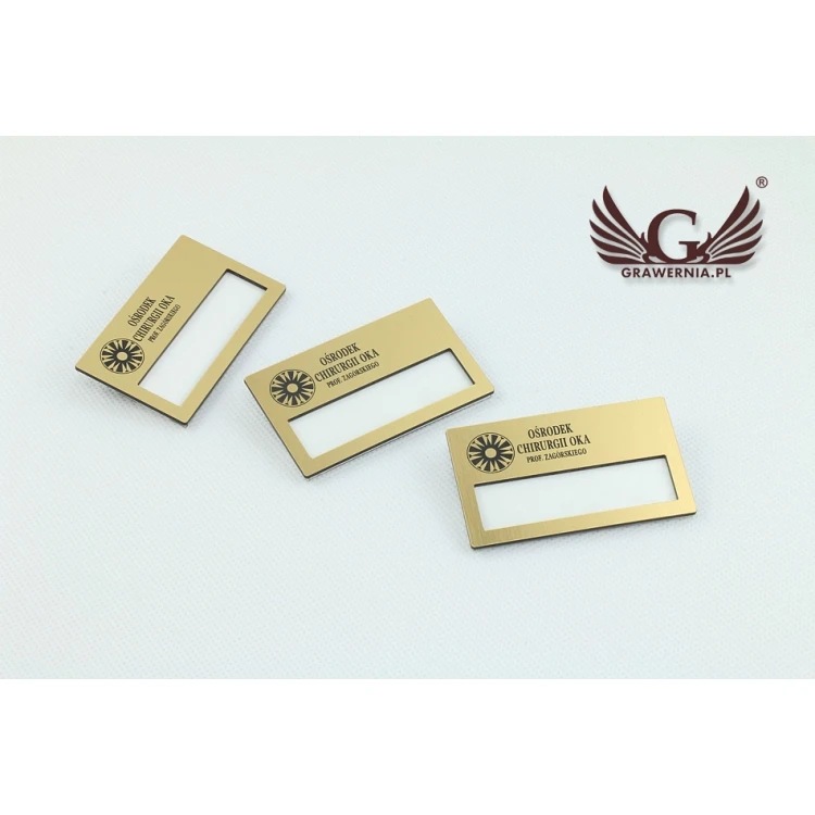 Identyfikator z okienkiem - Gold B - ID020