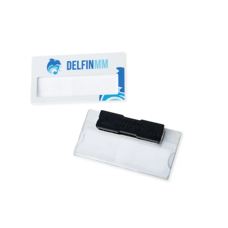 Identyfikator z okienkiem - tworzywo HIPS z nadrukiem UV - wym. 67x35mm - ID127