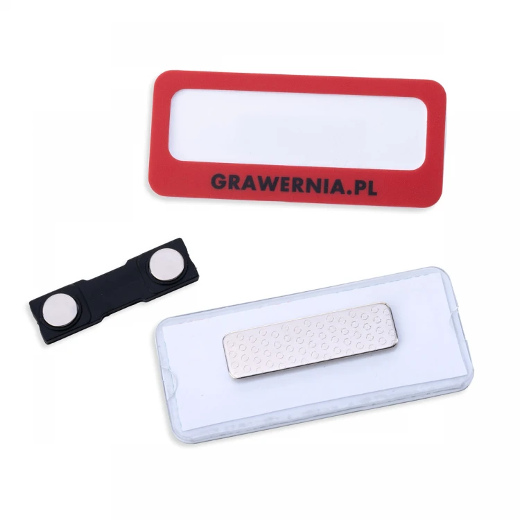 Identyfikator z okienkiem - tworzywo HIPS z nadrukiem UV - wym. 80x35mm - ID137
