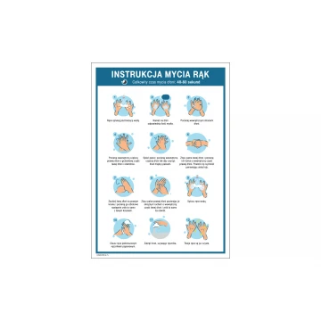 Instrukcja mycia rąk - tabliczka informacyjna wym. 245x345mm - PVC - kolorowy druk UV - BHP142