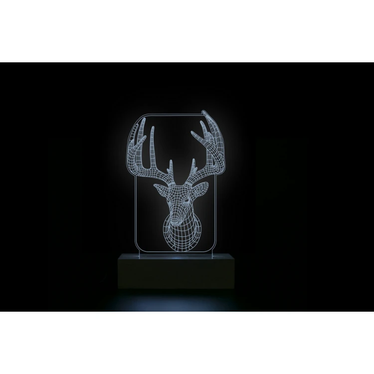 Jeleń - Lampa 3D LED RGB sterowana z pilota - L3D009