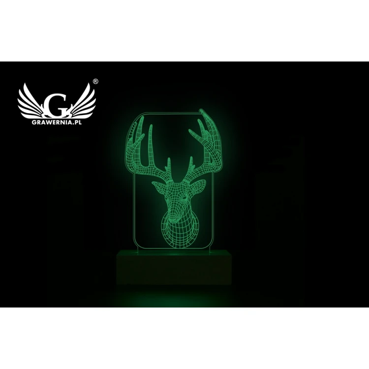Jeleń - Lampa 3D LED RGB sterowana z pilota - L3D009