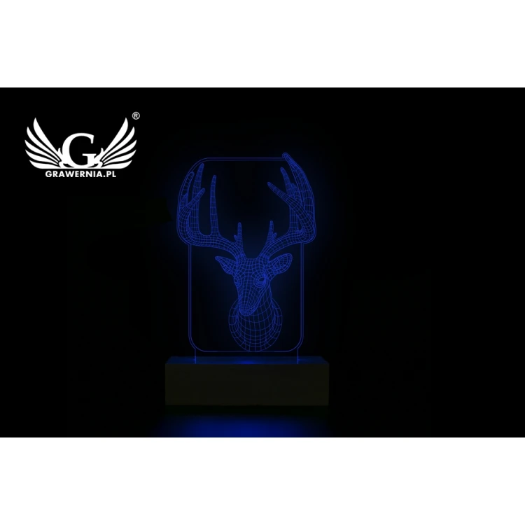 Jeleń - Lampa 3D LED RGB sterowana z pilota - L3D009