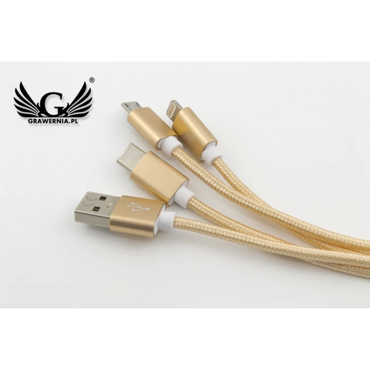 Kabel USB 3 w 1 Toronto - dowolny grawer - BP95