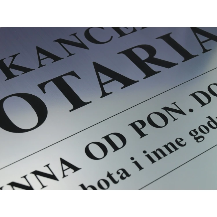 Kancelaria czynna - godziny otwarcia - SZ032 - srebrny - wym. 50x21cm