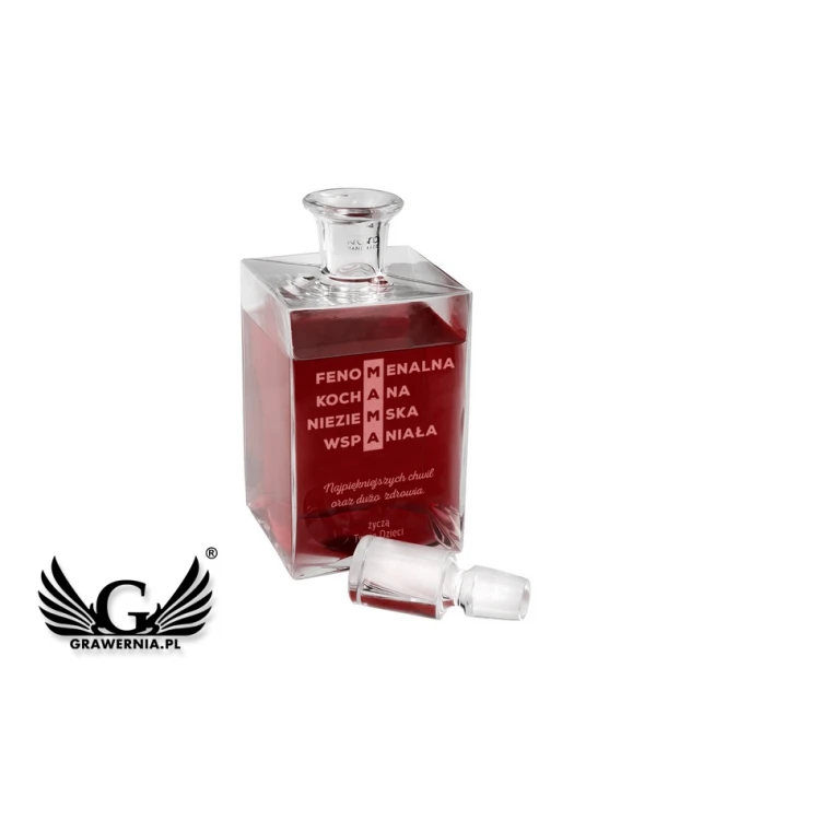 Karafka z grawerem do nalewek lub whisky - CAMEL - Prezent dla mamy - KAR032