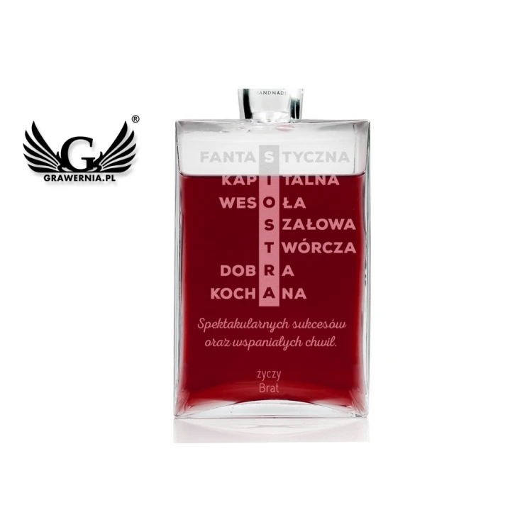 Karafka z grawerem do nalewek lub whisky - CAMEL - Prezent dla siostry - KAR033
