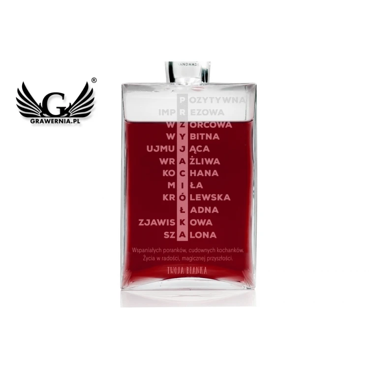 Karafka z grawerem do nalewek lub whisky - CAMEL - Prezent dla przyjaciółki - KAR034