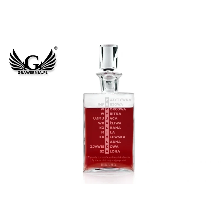 Karafka z grawerem do nalewek lub whisky - CAMEL - Prezent dla przyjaciółki - KAR034