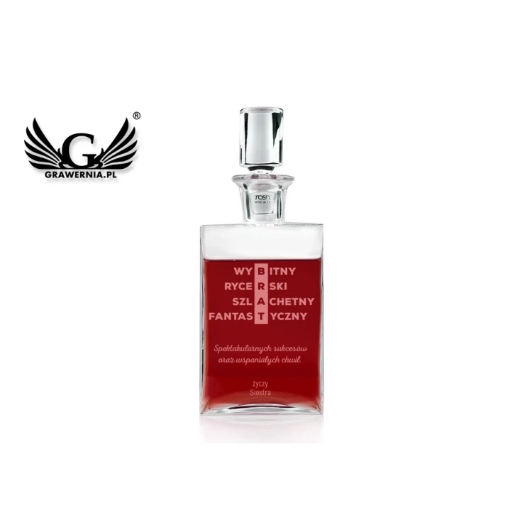 Karafka z grawerem do nalewek lub whisky - CAMEL - Prezent dla brata - KAR035