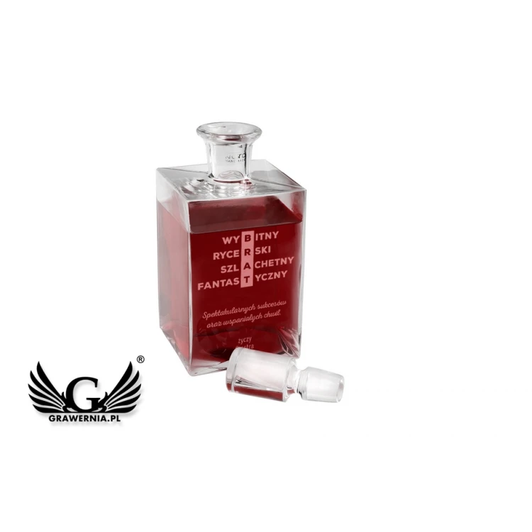 Karafka z grawerem do nalewek lub whisky - CAMEL - Prezent dla brata - KAR035