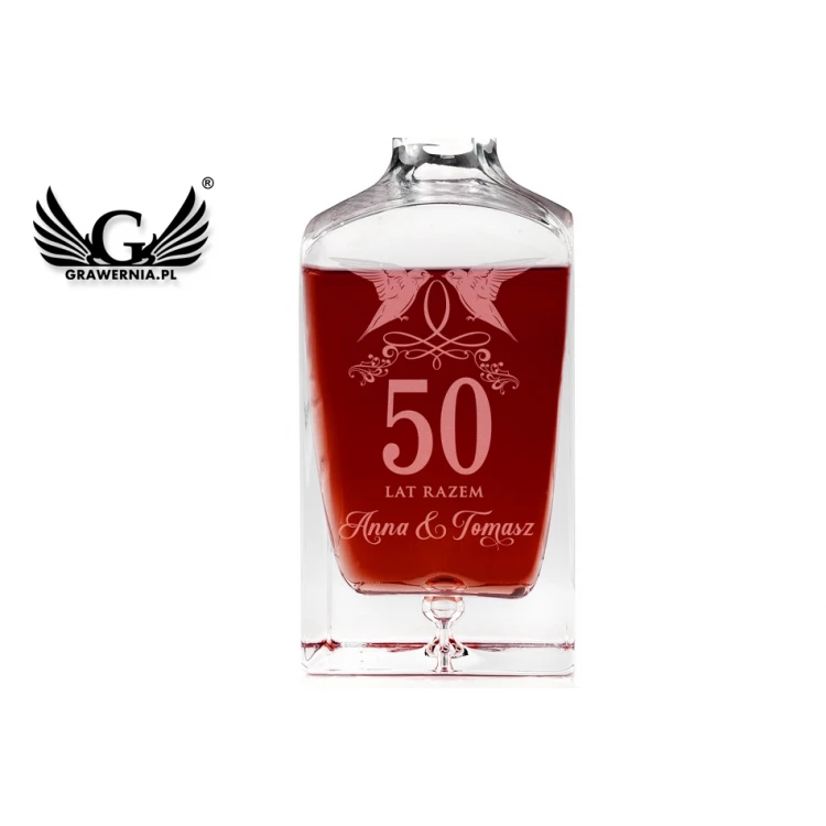 Karafka z grawerem do nalewek lub whisky - LAMBERT - Rocznica ślubu - KAR043