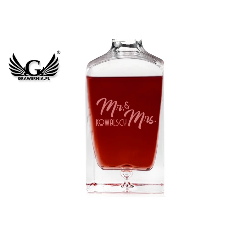 Karafka z grawerem do nalewek lub whisky - LAMBERT - Ms & Mrs - KAR044