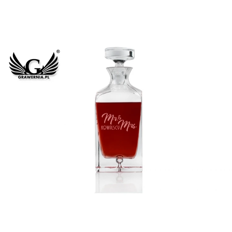 Karafka z grawerem do nalewek lub whisky - LAMBERT - Ms & Mrs - KAR044