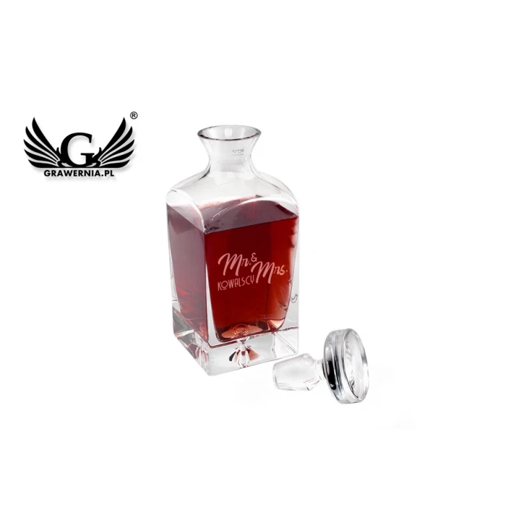 Karafka z grawerem do nalewek lub whisky - LAMBERT - Ms & Mrs - KAR044