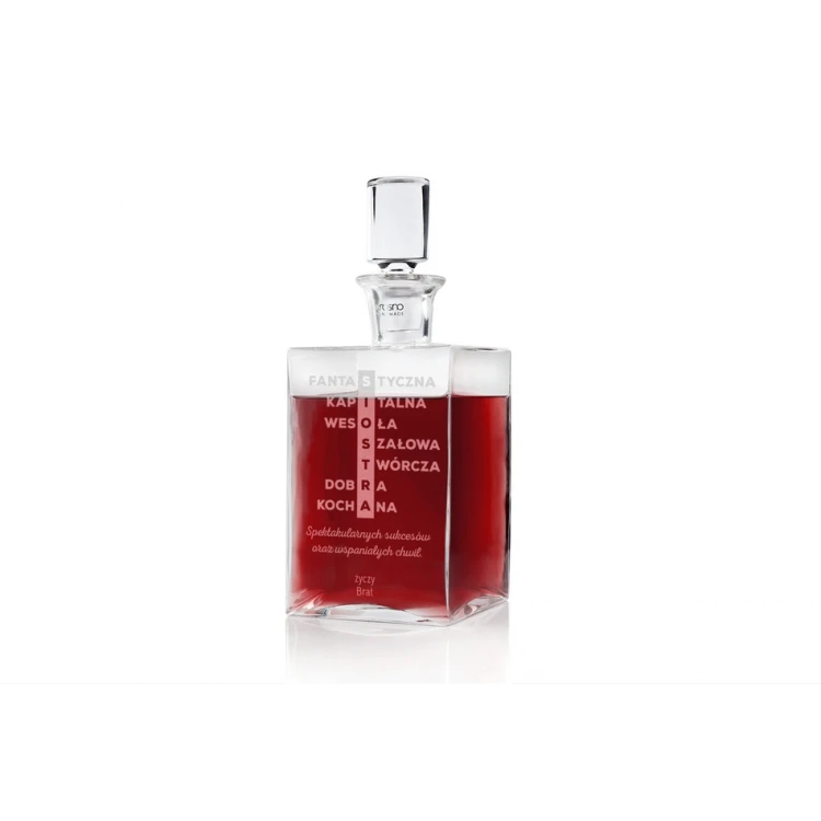 Karafka z grawerem do nalewek lub whisky - CAMEL - Prezent dla siostry - KAR033