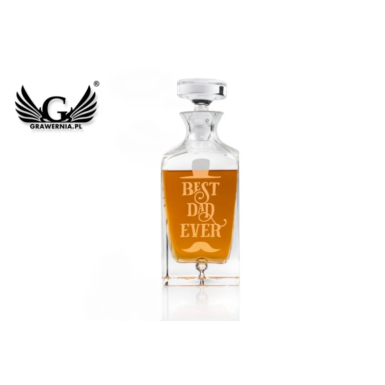 Karafka z grawerem do whisky lub nalewek - LAMBERT - Prezent dla taty - KAR022