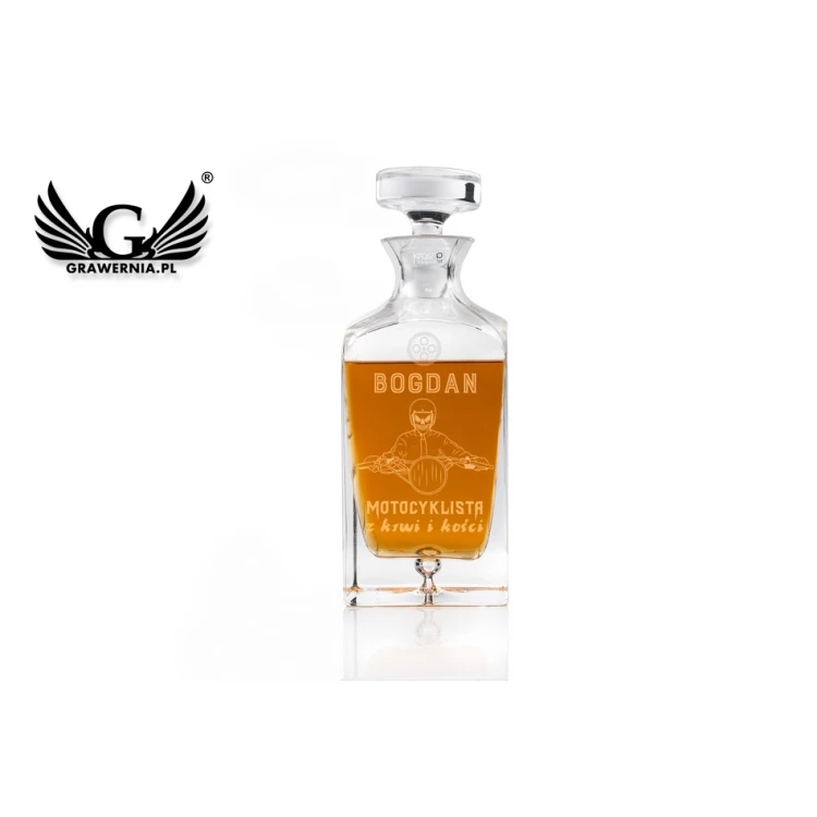 Karafka z grawerem do whisky lub nalewek - LAMBERT - Prezent dla motocyklisty - KAR024