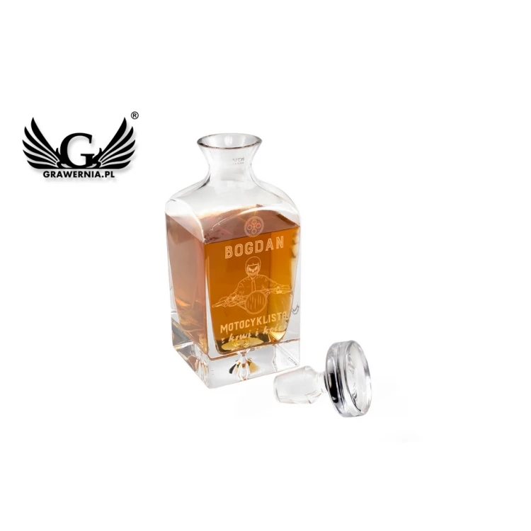 Karafka z grawerem do whisky lub nalewek - LAMBERT - Prezent dla motocyklisty - KAR024
