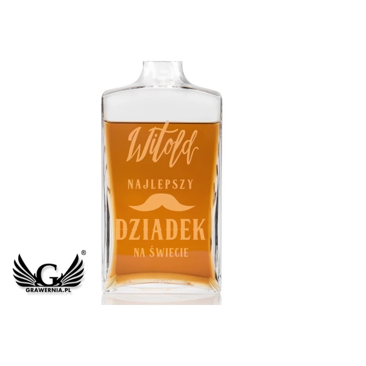 Karafka z grawerem do whisky lub nalewek - TREFL - Prezent dla dziadka - KAR028