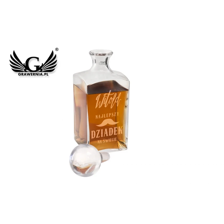 Karafka z grawerem do whisky lub nalewek - TREFL - Prezent dla dziadka - KAR028