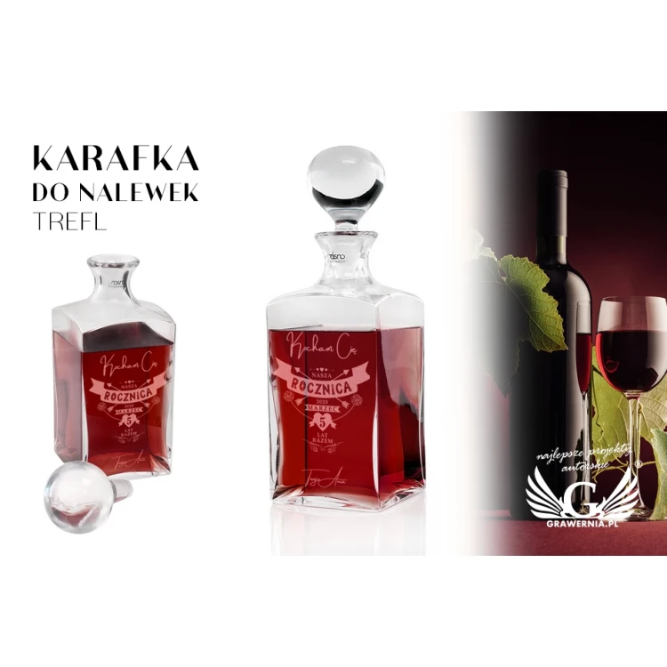 Karafka z grawerem do whisky lub nalewek - TREFL - Rocznica Ślubu - KAR038