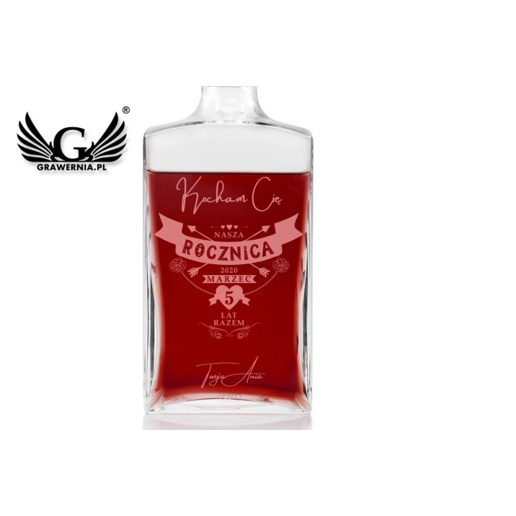 Karafka z grawerem do whisky lub nalewek - TREFL - Rocznica Ślubu - KAR038
