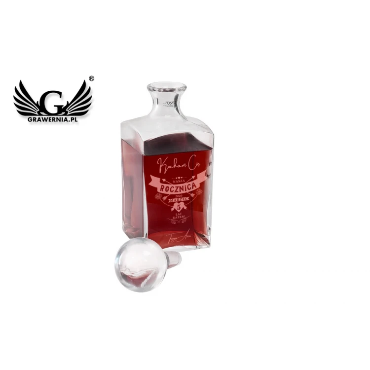 Karafka z grawerem do whisky lub nalewek - TREFL - Rocznica Ślubu - KAR038