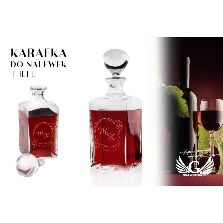 Karafka z grawerem do whisky lub nalewek - TREFL - Prezent Ślubny - KAR039