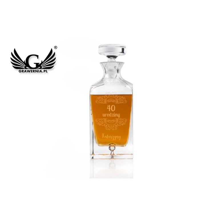 Karafka z grawerem do whisky lub nalewek - LAMBERT - Prezent urodzinowy - KAR026