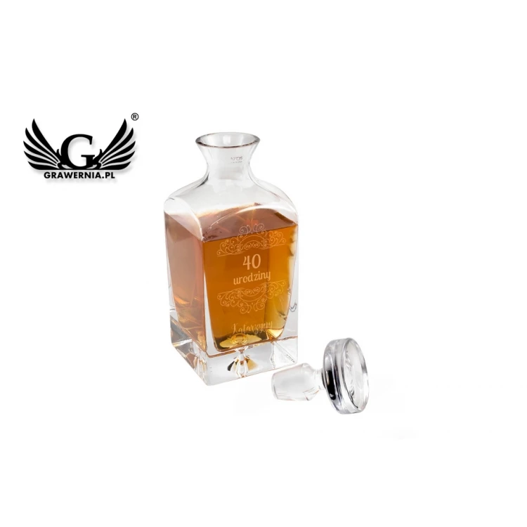 Karafka z grawerem do whisky lub nalewek - LAMBERT - Prezent urodzinowy - KAR026