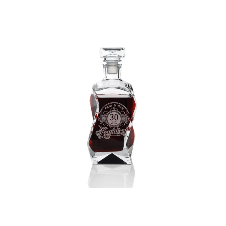 Karafka z grawerem do whisky, wina i nalewek - LOUIS - Rocznica Ślubu - KAR014