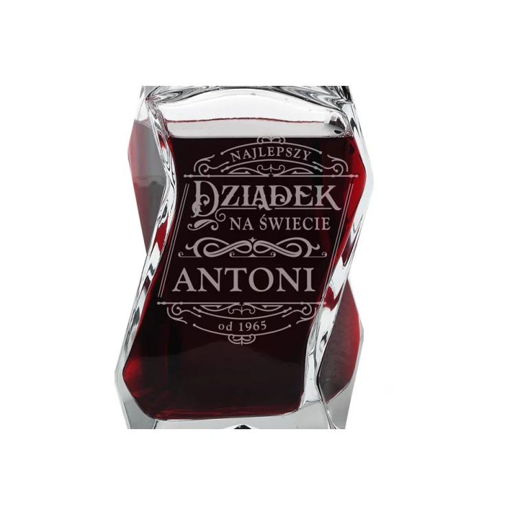 Karafka z grawerem do whisky, wina i nalewek - LOUIS - Prezent dla Dziadka - KAR010