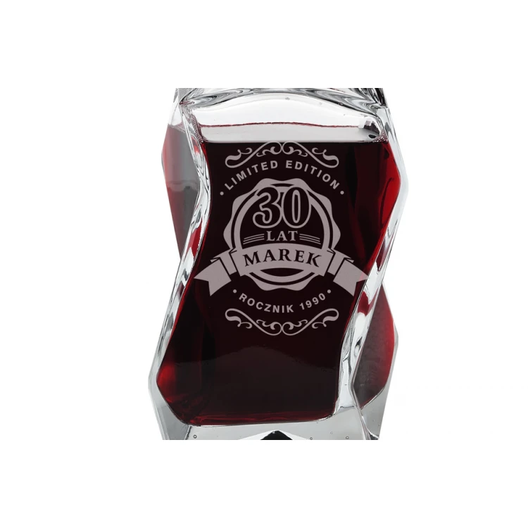 Karafka z grawerem do whisky, wina i nalewek - LOUIS - Prezent urodzinowy - KAR009
