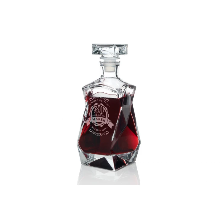 Karafka z grawerem do whisky, wina i nalewek - LOUIS - Prezent urodzinowy - KAR009