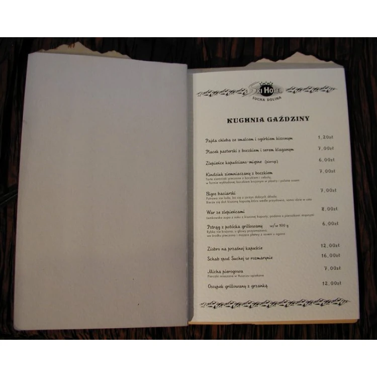 Karta menu STANDARD PLUS