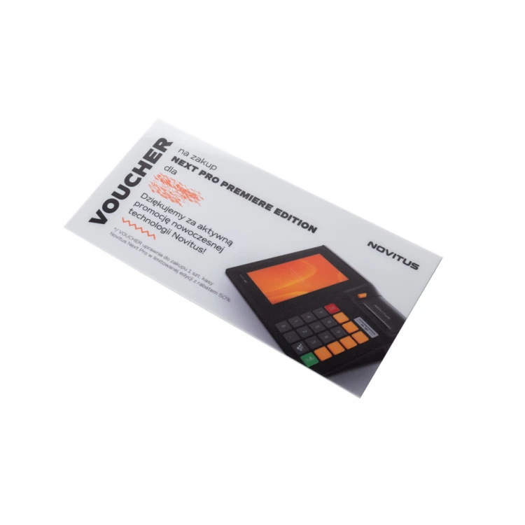 Karta plastikowa - Voucher - tworzywo HIPS 1mm - wym. 210x102mm - kolorowy druk UV - WZ038