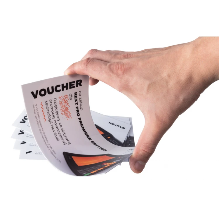 Karta plastikowa - Voucher - tworzywo HIPS 1mm - wym. 210x102mm - kolorowy druk UV - WZ038