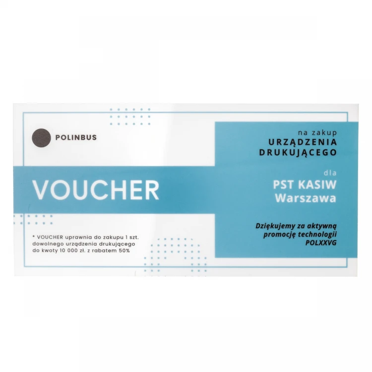Karta plastikowa - Voucher - tworzywo HIPS 1mm - wym. 215x101mm - kolorowy druk UV - WZ040