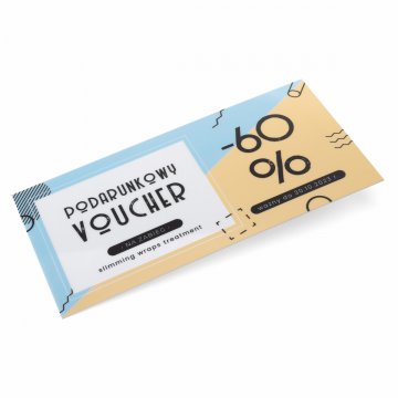 Karta plastikowa - Voucher - tworzywo HIPS 1mm - wym. 215x101mm - kolorowy druk UV - WZ042