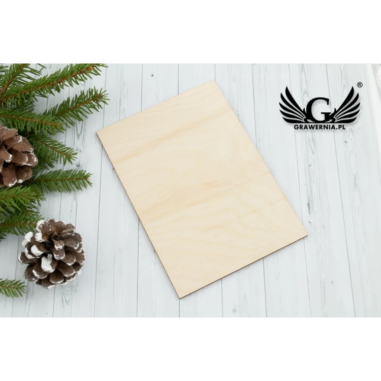 Kartka drewniana świąteczna Boże Narodzenie - nadruk UV - wym. 105x150mm - KS002