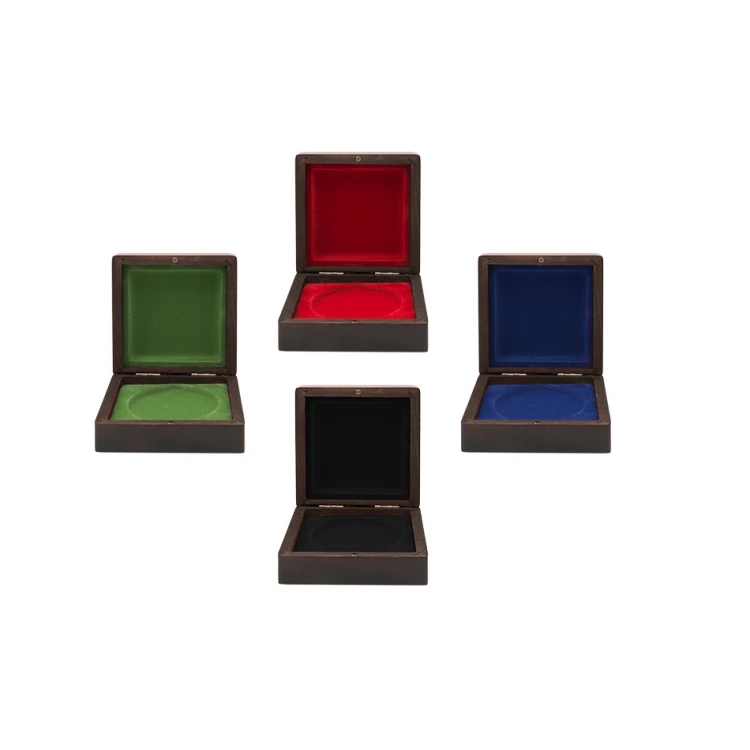 Kasetka etui drewniane na medal o średnicy 70mm - kolor wenge - KAS13