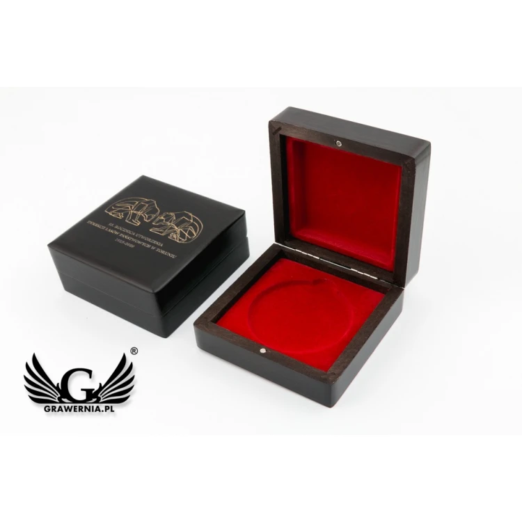 Kasetka etui drewniane na medal o średnicy 70mm - kolor wenge - KAS13