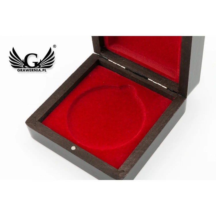 Kasetka etui drewniane na medal o średnicy 70mm - kolor wenge - KAS13