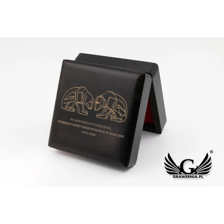 Kasetka etui drewniane na medal o średnicy 70mm - kolor wenge - KAS13