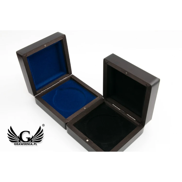 Kasetka etui drewniane na medal o średnicy 70mm - kolor wenge - KAS13