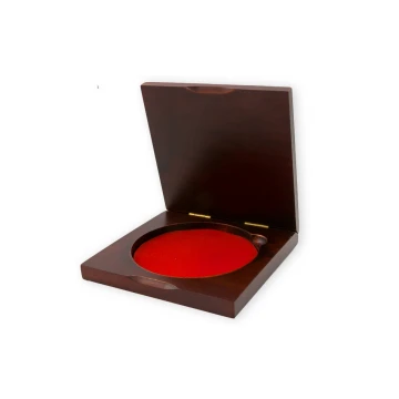 Kasetka etui drewniane z dwoma gniazdami na medal o średnicy 90mm - KAS07